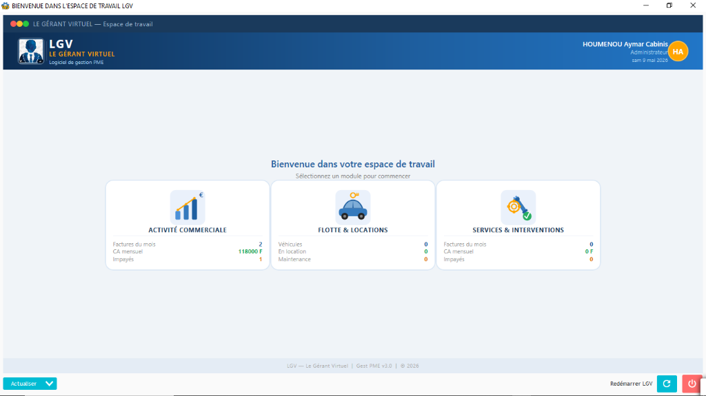 Interface LGV - Le Gérant Virtuel